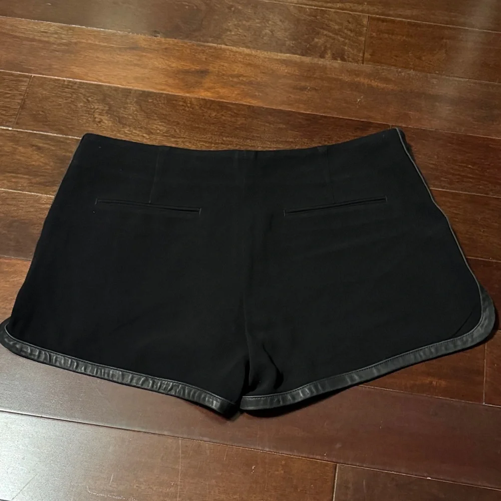 Rag & Bone Black Leather Trim Trouser Shorts - Picture 7 of 9